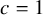 c equals 1