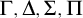 normal upper Gamma comma normal upper Delta comma normal upper Sigma comma normal upper Pi