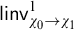 sans serif linv Subscript chi 0 right arrow chi 1 Superscript 1