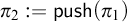 pi 2 colon equals sans serif push left parenthesis pi 1 right parenthesis