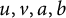 u comma v comma a comma b
