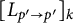 left bracket upper L Subscript p prime right arrow p Sub Superscript prime Subscript Baseline right bracket Subscript k