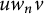 u w Subscript n Baseline v