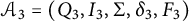 script upper A 3 equals left parenthesis upper Q 3 comma upper I 3 comma normal upper Sigma comma delta 3 comma upper F 3 right parenthesis