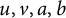 u comma v comma a comma b