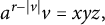 a Superscript r minus StartAbsoluteValue v EndAbsoluteValue Baseline v equals x y z comma