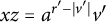x z equals a Superscript r prime minus StartAbsoluteValue v Super Superscript prime Superscript EndAbsoluteValue Baseline v prime