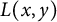 upper L left parenthesis x comma y right parenthesis