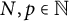 upper N comma p element of double struck upper N
