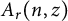 upper A Subscript r Baseline left parenthesis n comma z right parenthesis