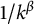 1 divided by k Superscript beta