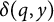 delta left parenthesis q comma y right parenthesis