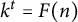 k Superscript t Baseline equals upper F left parenthesis n right parenthesis
