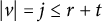 StartAbsoluteValue v EndAbsoluteValue equals j less than or equals r plus t