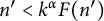 n prime less than k Superscript alpha Baseline upper F left parenthesis n Superscript prime Baseline right parenthesis