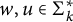 w comma u element of normal upper Sigma Subscript k Superscript asterisk