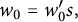 w 0 equals w prime 0 s comma