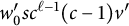 w prime 0 s c Superscript script l minus 1 Baseline left parenthesis c minus 1 right parenthesis v prime
