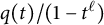q left parenthesis t right parenthesis divided by left parenthesis 1 minus t Superscript script l Baseline right parenthesis