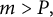 m greater than upper P comma