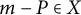 m minus upper P element of upper X