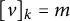 left bracket v right bracket Subscript k Baseline equals m