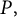 upper P comma