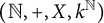 left parenthesis double struck upper N comma plus comma upper X comma k Superscript double struck upper N Baseline right parenthesis