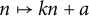 n right arrow from bar k n plus a