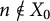 n not an element of upper X 0