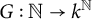 upper G colon double struck upper N right arrow k Superscript double struck upper N