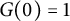 upper G left parenthesis 0 right parenthesis equals 1