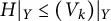 upper H vertical bar Subscript upper Y Baseline less than or equals left parenthesis upper V Subscript k Baseline right parenthesis vertical bar Subscript upper Y Baseline