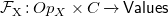 script upper F Subscript upper X Baseline colon upper O p Subscript upper X Baseline times upper C right arrow Overscript Endscripts sans serif upper V sans serif a sans serif l sans serif u sans serif e sans serif s