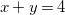x plus y equals 4
