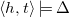 left angle bracket h comma t right angle bracket true normal upper Delta