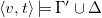 left angle bracket v comma t right angle bracket true normal upper Gamma prime union normal upper Delta