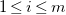 1 less than or equals i less than or equals m