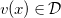v left parenthesis x right parenthesis element of script upper D
