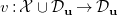 v colon script upper X union script upper D Subscript bold u Baseline right arrow script upper D Subscript bold u Baseline
