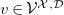 v element of script upper V Superscript script upper X comma script upper D