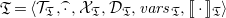 German upper T equals left angle bracket script upper T Subscript German upper T Baseline comma ModifyingAbove dot With top parenthesis comma script upper X Subscript German upper T Baseline comma script upper D Subscript German upper T Baseline comma v a r s Subscript German upper T Baseline comma left bracket left bracket dot right bracket right bracket Subscript German upper T Baseline right angle bracket