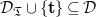 script upper D Subscript German upper T Baseline union StartSet bold t EndSet subset of or equal to script upper D