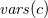 v a r s left parenthesis c right parenthesis