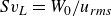 upper S v Subscript upper L Baseline equals upper W 0 divided by u Subscript italic rms