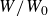 upper W divided by upper W 0