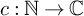 c colon double struck upper N right arrow double struck upper C