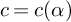 c equals c left parenthesis alpha right parenthesis