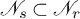 script upper N Subscript s Baseline subset of script upper N Subscript r