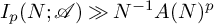 upper I Subscript p Baseline left parenthesis upper N semicolon script upper A right parenthesis much greater than upper N Superscript negative 1 Baseline upper A left parenthesis upper N right parenthesis Superscript p